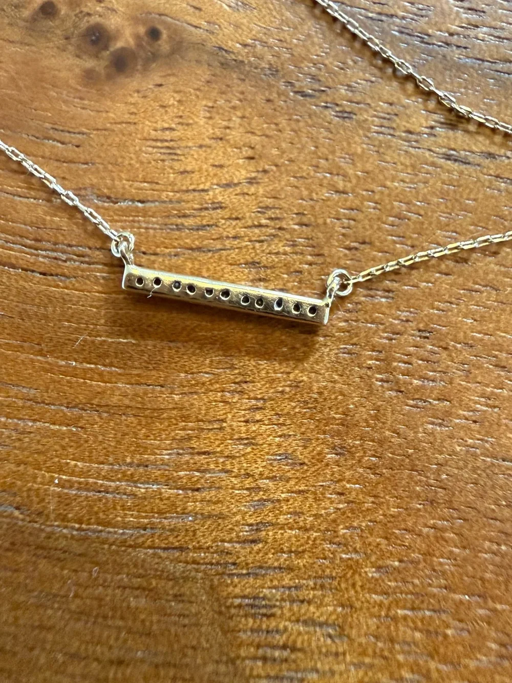 Adina Reyter Pave diamond bar Gold Chain Necklace